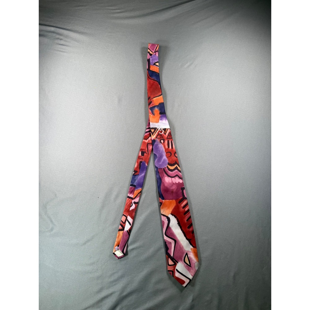 NWOT Antonio Calafatano Milano Silk Tie Abstract Geometric Italian